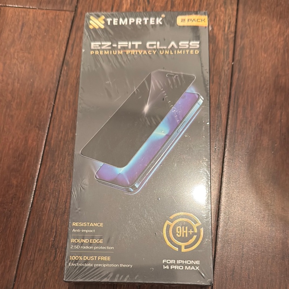 EZ-Fit Glass Screen Protector for iPhone 14 Pro Max - Black